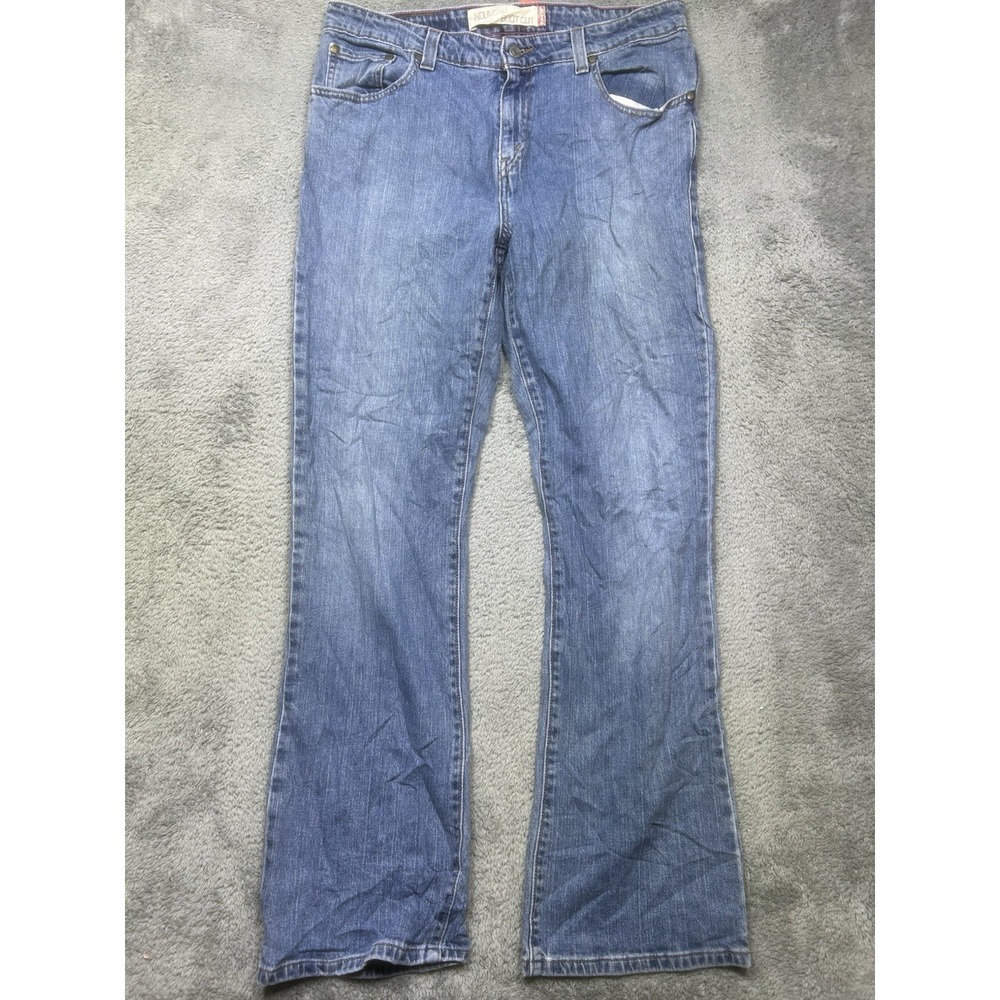 Levis 515 Jeans Women's 16 M Blue Nouveau Boot Cut Stretch Distressed Fade 34x33